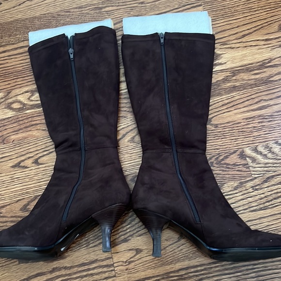 Brown faux, suede side zip boots - Picture 8 of 8